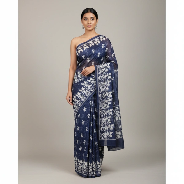 SKU0881 : Mulmul Cotton Saree, Lightweight saree - Hand Wash, No