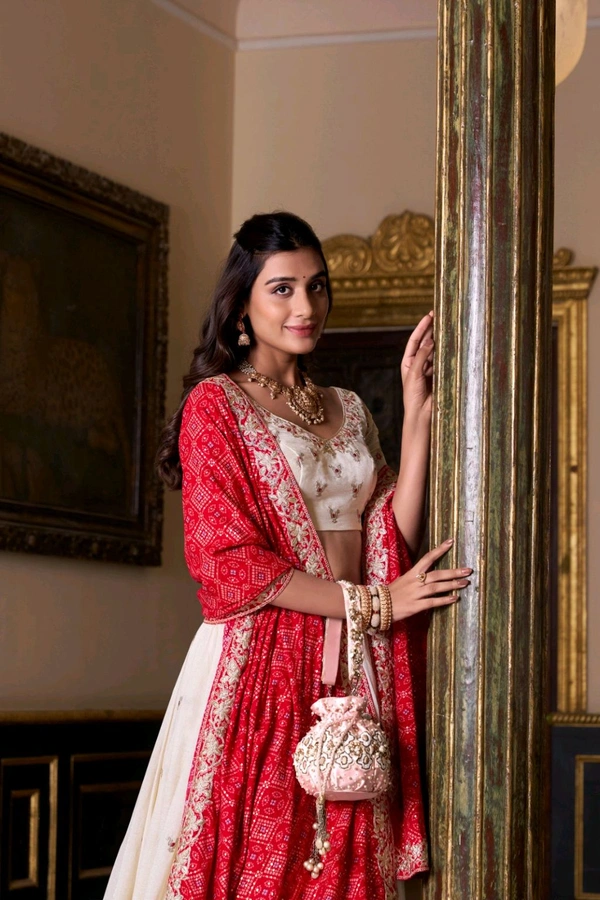 Wedding Special Beautiful Embroidery Lehenga Choli With Badhej Dupatta 
