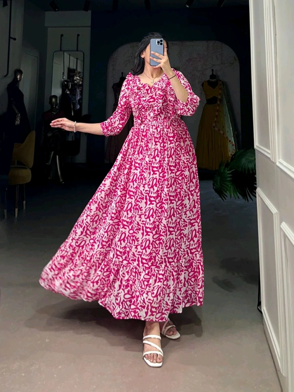 Summer Special Chic Printed Georgette Frock