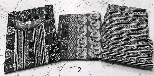 Premium Quality Cotton Kurti Pant Set Specially for Black Lovers - Black, 2, XL/42