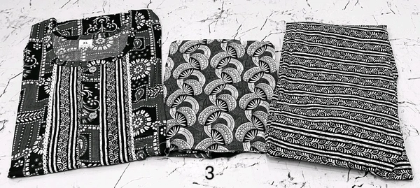 Premium Quality Cotton Kurti Pant Set Specially for Black Lovers - Black, 3, XL/42