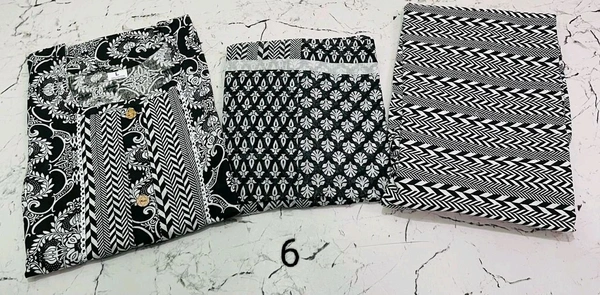 Premium Quality Cotton Kurti Pant Set Specially for Black Lovers - Black, 6, XL/42