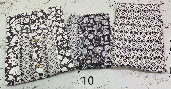 Premium Quality Cotton Kurti Pant Set Specially for Black Lovers - Black, 10, XXL/44