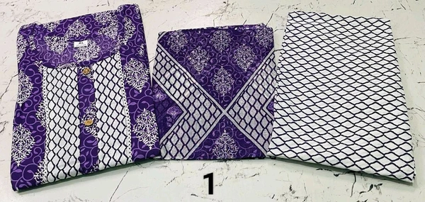Premium Quality Cotton Kurti Pant Set 💜💚💛