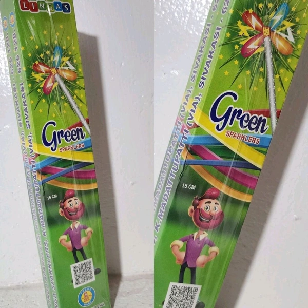 15 CM GREEN SPARKLERS ( கிரீன் கலர் கம்பி )