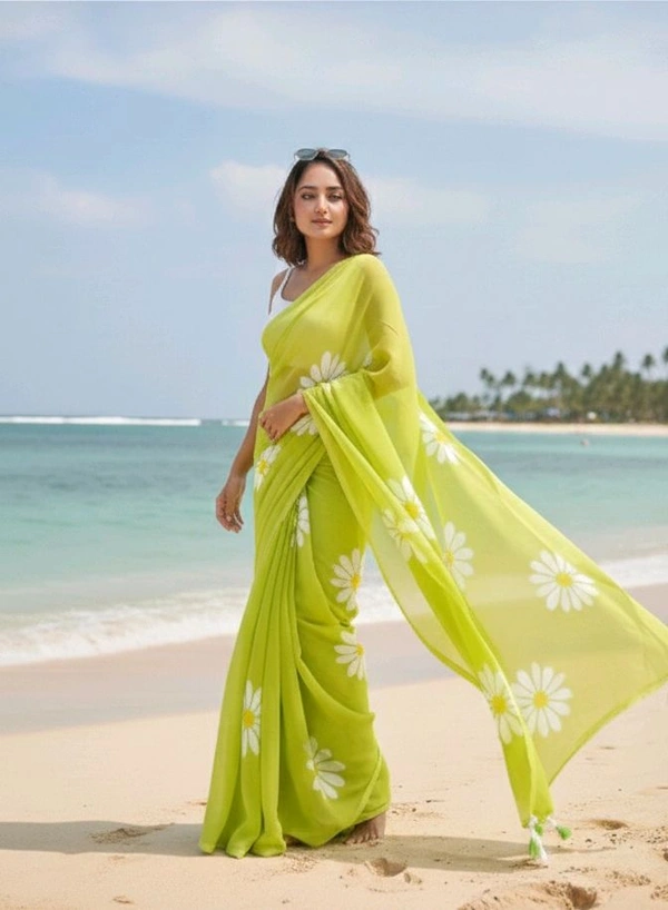 Daily Wear Cotton Linen Saree - Harlequin, Cotton Linen