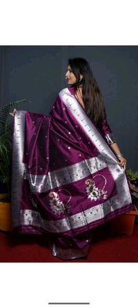 Art Silk Saree - Purple, Silk
