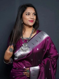 Art Silk Saree - Purple, Silk