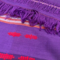 Elegant Purple Cotton Blend Mekhela Chador with Red, White & Pink Woven Patterns – Handcrafted Assamese Heritage - Purple