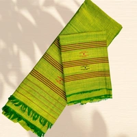 Graceful Green Mekhela Chador with Handwoven Assamese Patterns - Harlequin
