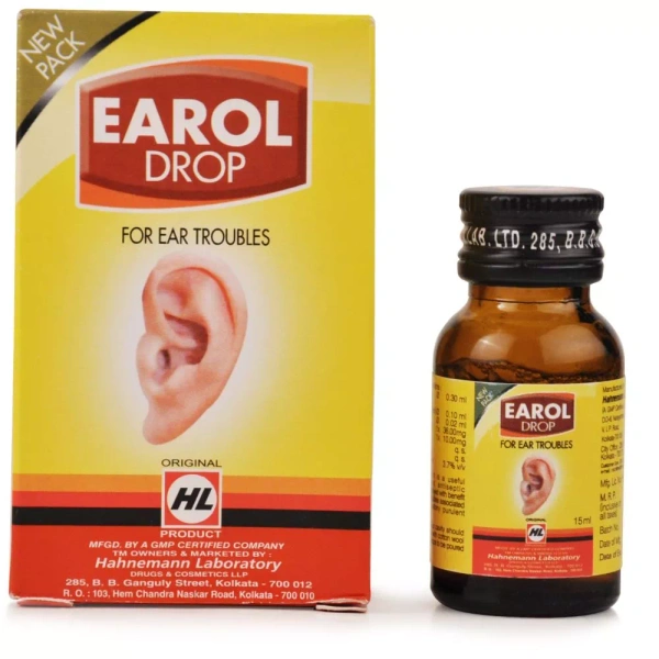 HL Earol Drops 15 ml – Homeopathic Ear Infection Relief - Pack of 2