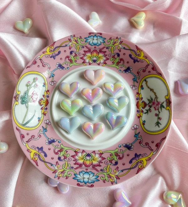 UV Plated Heart Beads