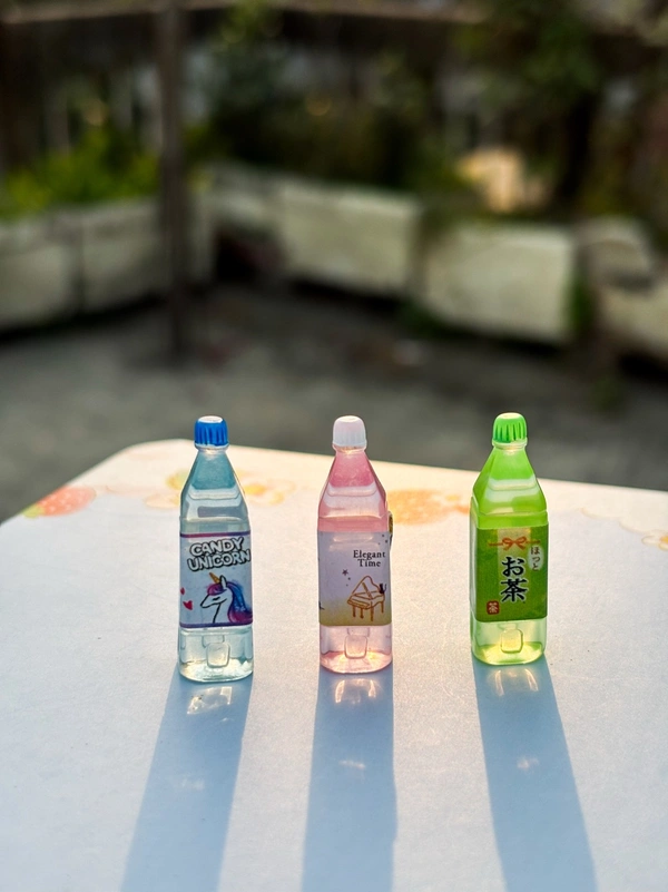 Soda Bottle Charms (With Hooks) - Blue