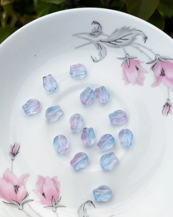 Tulip Glass Beads (Purple-blue Gradient)