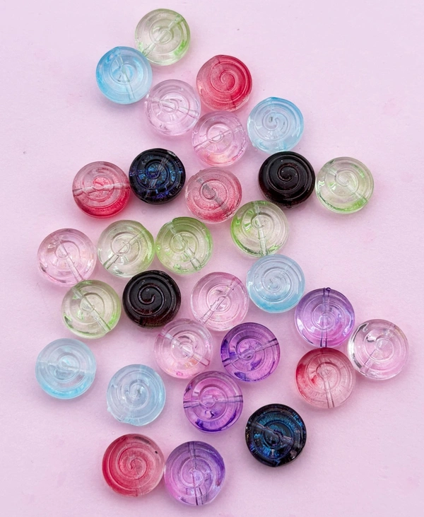 Glass Swirl Beads - Red