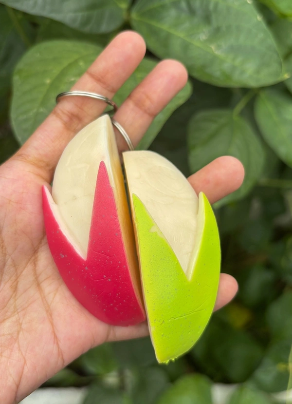 Sliced Apple Keychain - Red