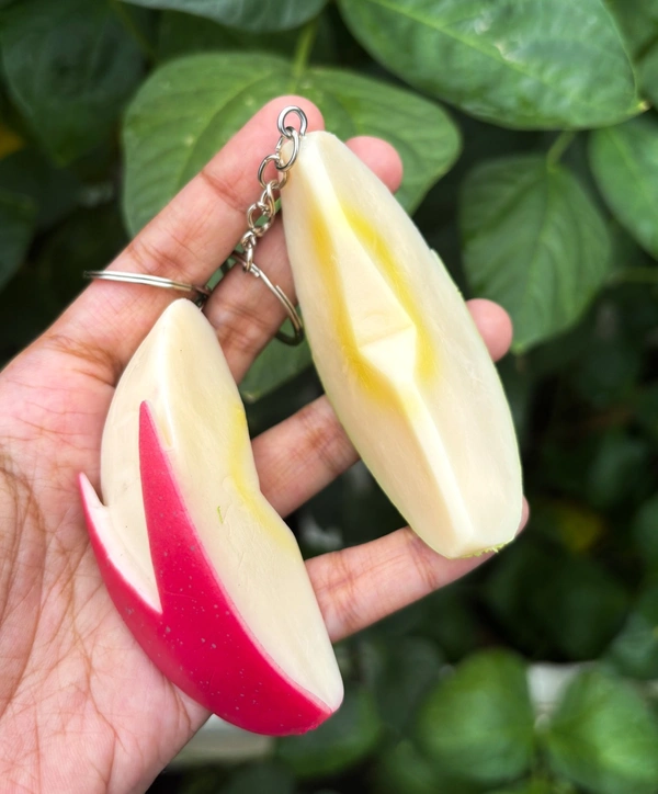 Sliced Apple Keychain - Red