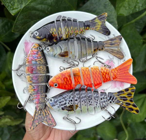 Fish Bait Charm (Swipe For Sixth Design) - Black Green With Red Dots