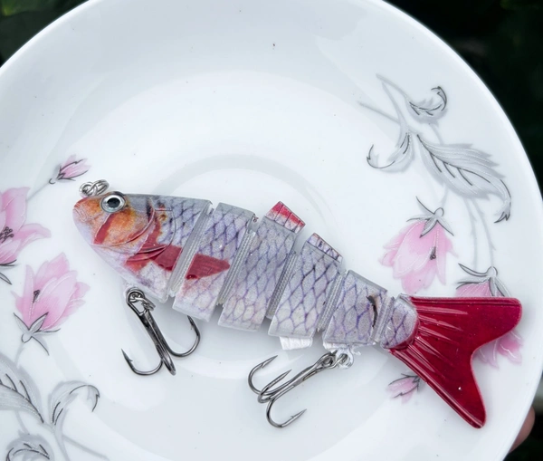 Fish Bait Charm (Swipe For Sixth Design) - Black Green With Red Dots