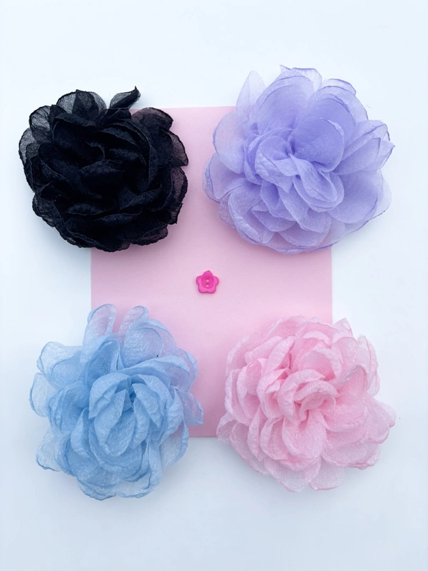 Camellia Flowers For Keychain /Choker (Only Flower) - Black