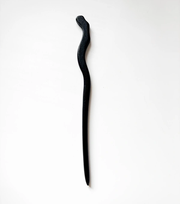 Black Wooden Hairsticks (₹80-99) - Curvy Design