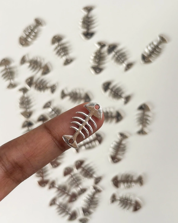 Metal Fish Bone Charm