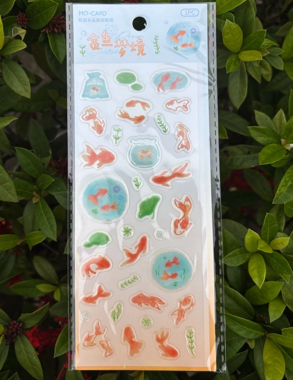Orange Themed Fish Sticker Sheet