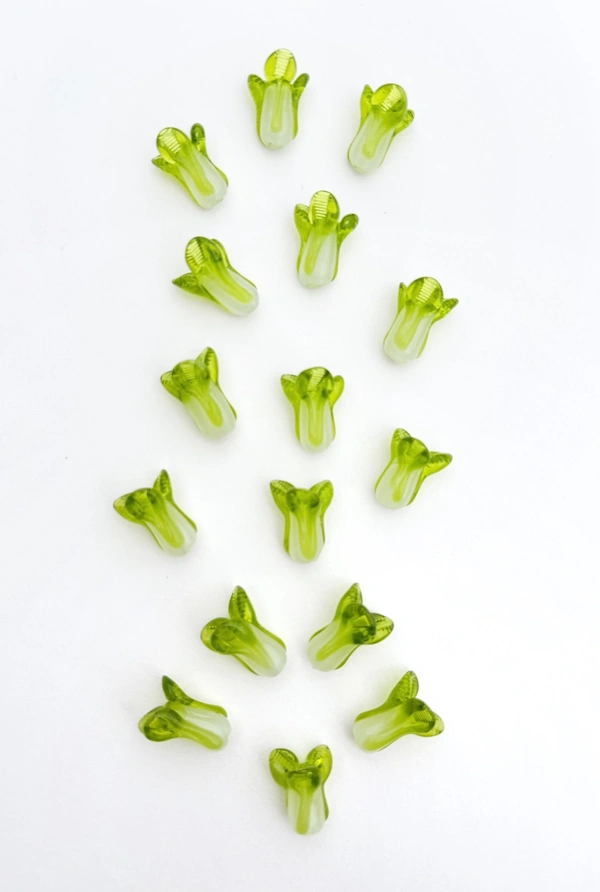 Glass Bok Choy Bead