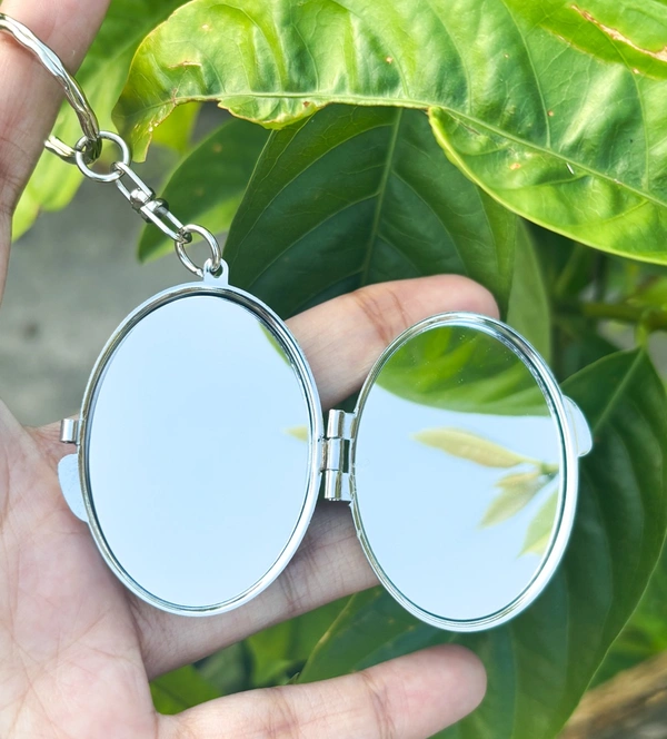 Oval Openable Mirror Like Keychain - Good Condition