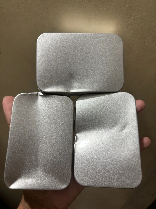 Small Half-Window Metal Tins - Visible Defect