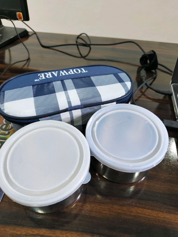 Lunch Box 2pcs Stainless Steel Bowl & Pouch with Food Grade PU Insulated, BPA Free Executive Tiffin for Office (2 x 260ml, Medium, Blue)