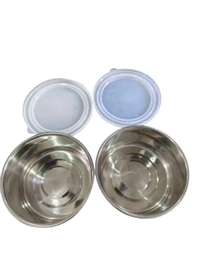 Lunch Box 2pcs Stainless Steel Bowl & Pouch with Food Grade PU Insulated, BPA Free Executive Tiffin for Office (2 x 260ml, Medium, Blue)