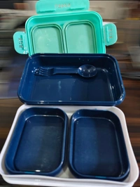 Fun Treat Lunch Box, Plastic Tiffin 650 ml and Small Container 125 ml with Plastic Spoons, Super Hero School Kids Lunchbox, Leak Proof , bhim lunch box