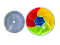 Plastic Square 7 Sections Multipurpose Masala Box Rangoli Dabba Set, Spice Box Set (Masala - 7 in 1 Set of 1 pieces