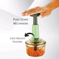 Manual Vegetable Chopper, Onion Cutter & Chopper, Push Chopper for Kitchen Use, Salad & Veggie Chopper, Heavy Duty Hand Chopper Machine 650ml (Multicolor)
