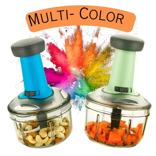 Manual Vegetable Chopper, Onion Cutter & Chopper, Push Chopper for Kitchen Use, Salad & Veggie Chopper, Heavy Duty Hand Chopper Machine 650ml (Multicolor)