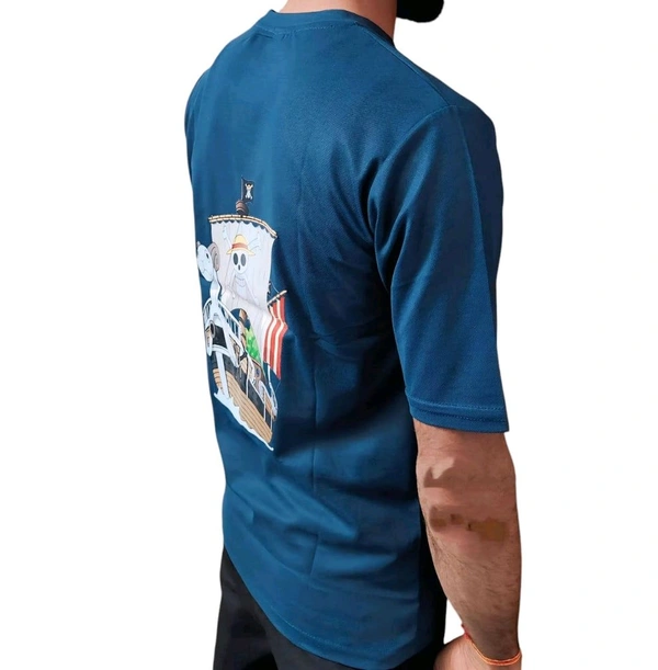 Men's Graphic Printed 100% Cotton T-Shirt - Regular Fit, Printed T-Shirts for Men - Teal, M