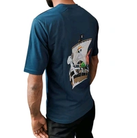 Men's Graphic Printed 100% Cotton T-Shirt - Regular Fit, Printed T-Shirts for Men - Teal, M