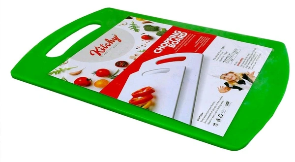 Premium Plastic Chopping Board with 1 Knife, Green