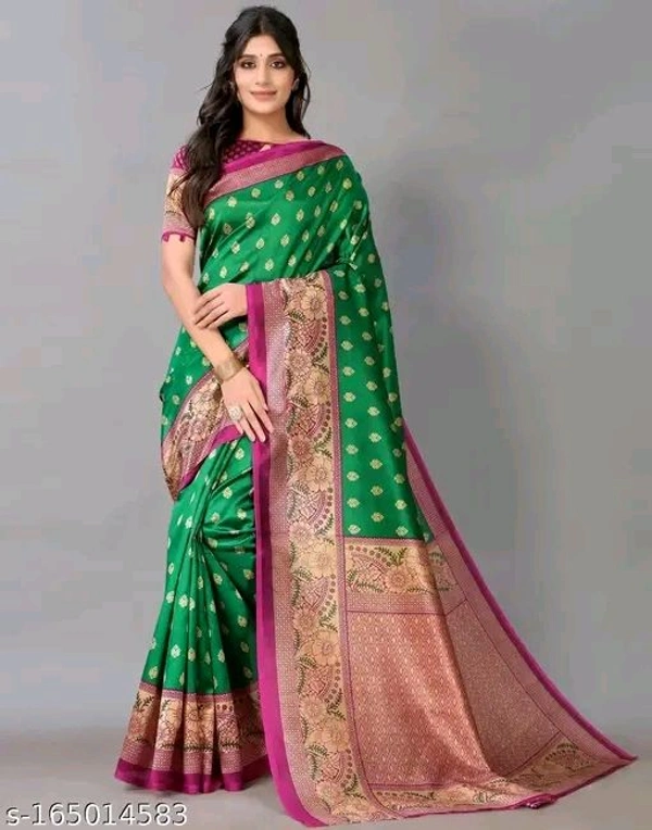 kanjeevaram art silk Green Lace 