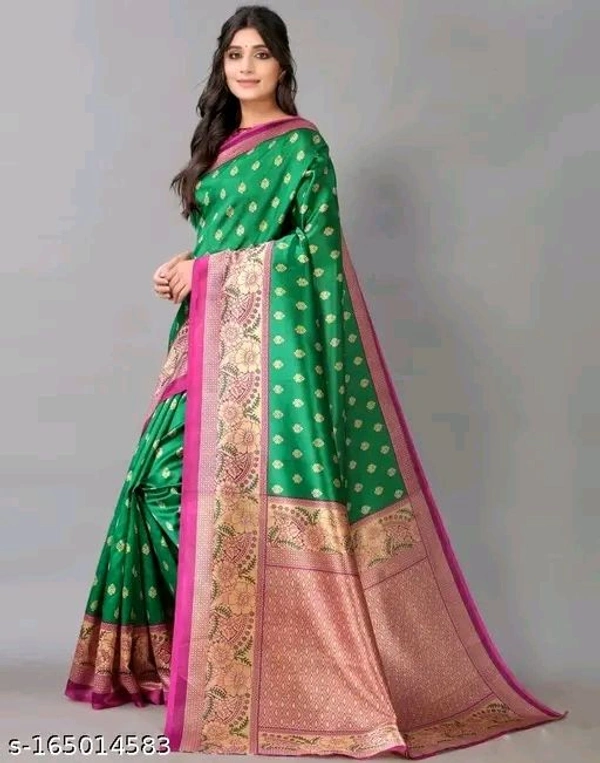 kanjeevaram art silk Green Lace 