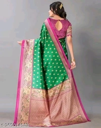 kanjeevaram art silk Green Lace 