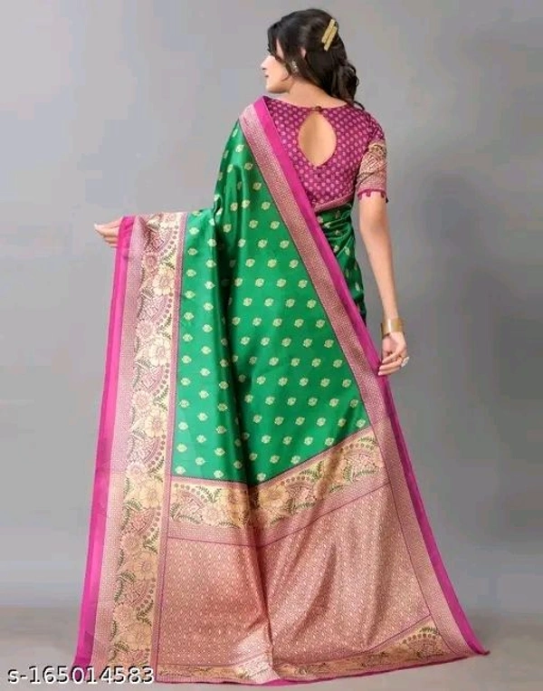 kanjeevaram art silk Green Lace 