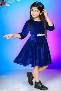 Tinkle Fancy Flowsome Girls Velvet Party Dress - 9 Years