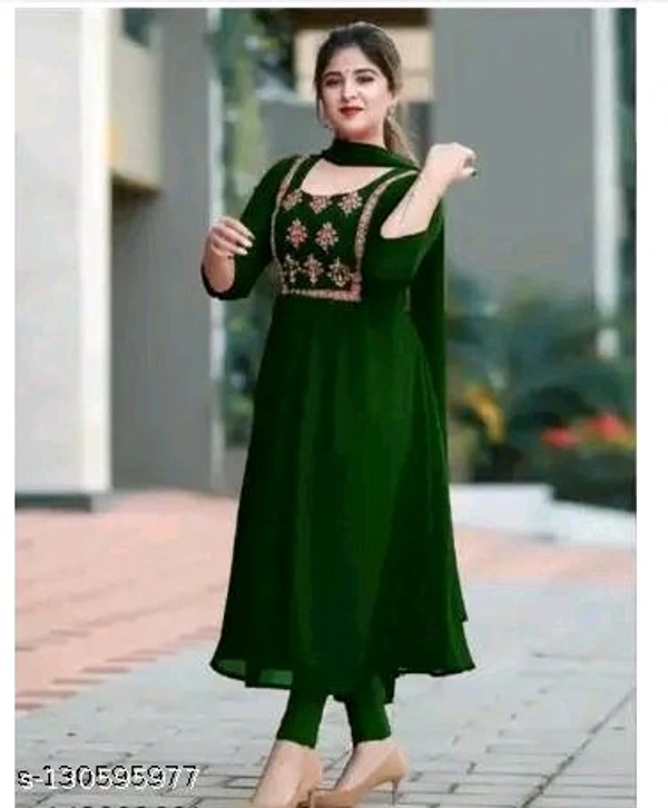 pushpa georgette gown with dupatta Dupatta set - M