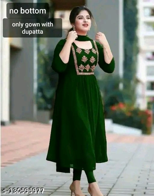 pushpa georgette gown with dupatta Dupatta set - M