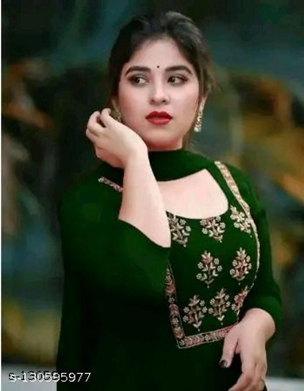 pushpa georgette gown with dupatta Dupatta set - L
