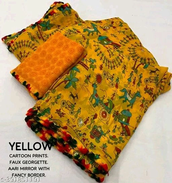 Gerogette Dhanlaxmi KALAMKARI BEST  Saree