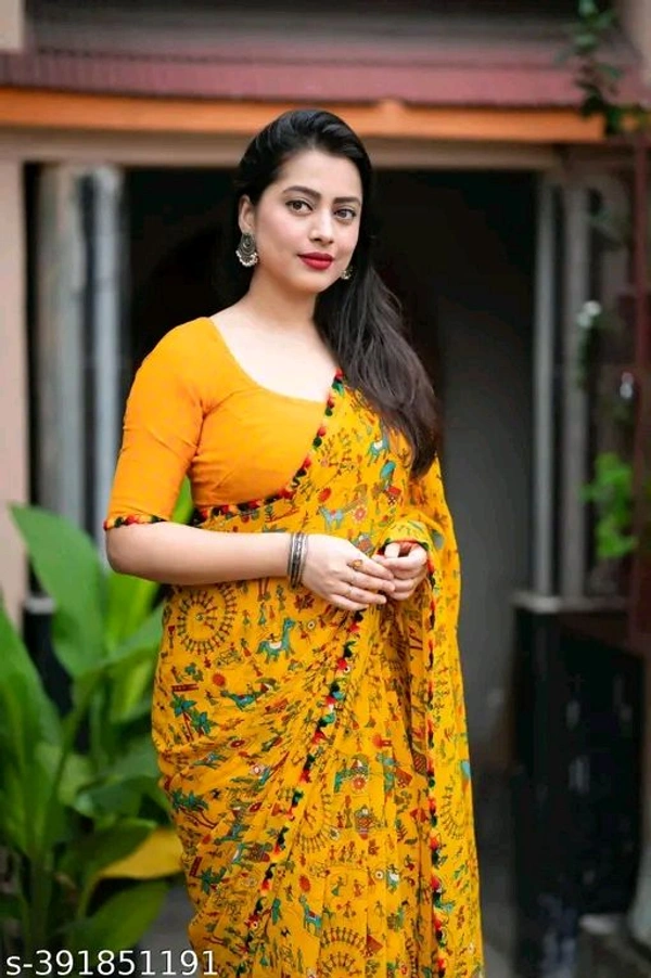 Gerogette Dhanlaxmi KALAMKARI BEST  Saree