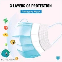 3 Ply Protective Face Mask with Nose Pin,Premium Mask For Men and Women 3 Ply Surgical Disposable Face Mask,Anti-Virus, Anti-Bacteria, Anti-Pollution Mask with Nose Pin/Clip (Blue, Free Size, Pack of 100, 3 Ply)